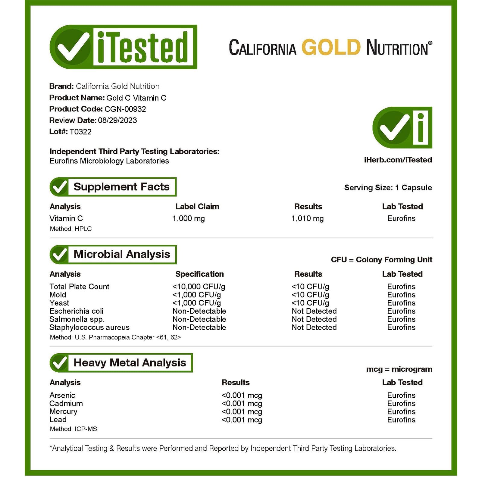 137.jpg California Gold Nutrition, Gold C, USP Grade Vitamin C, 1,000 mg, 240 Veggie Capsules