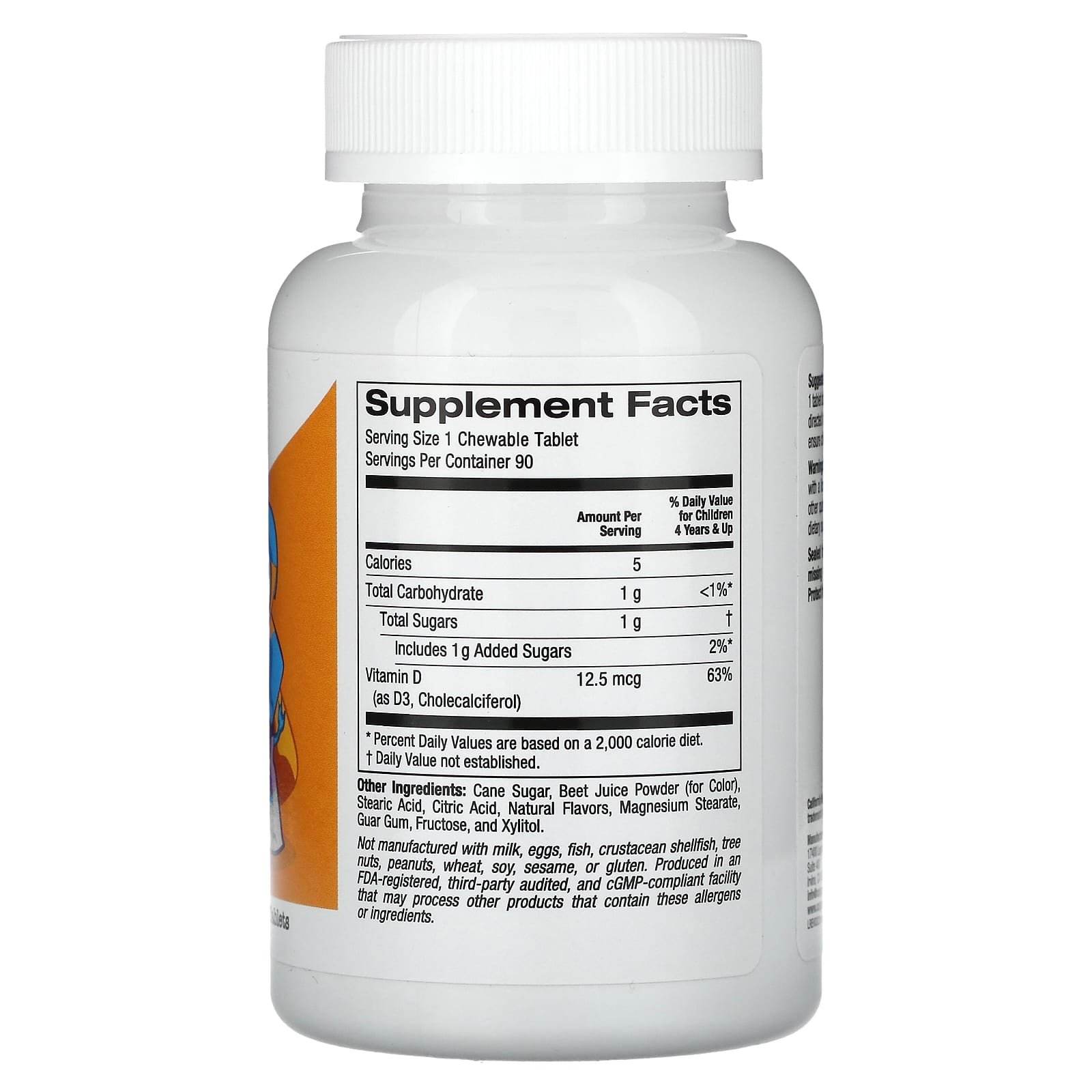 18-6.jpg California Gold Nutrition, Chewable Vitamin D3 for Children, Natural Cherry Flavor, 12.5 mcg (500 IU), 90 Vegetarian Tablets