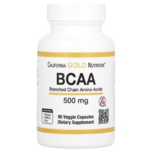 California Gold Nutrition, BCAA, AjiPure® Branched Chain Amino Acids, 500 mg, 60 Veggie Caps California Gold Nutrition, BCAA, AjiPure® Branched Chain Amino Acids, 500 mg, 60 Veggie Caps