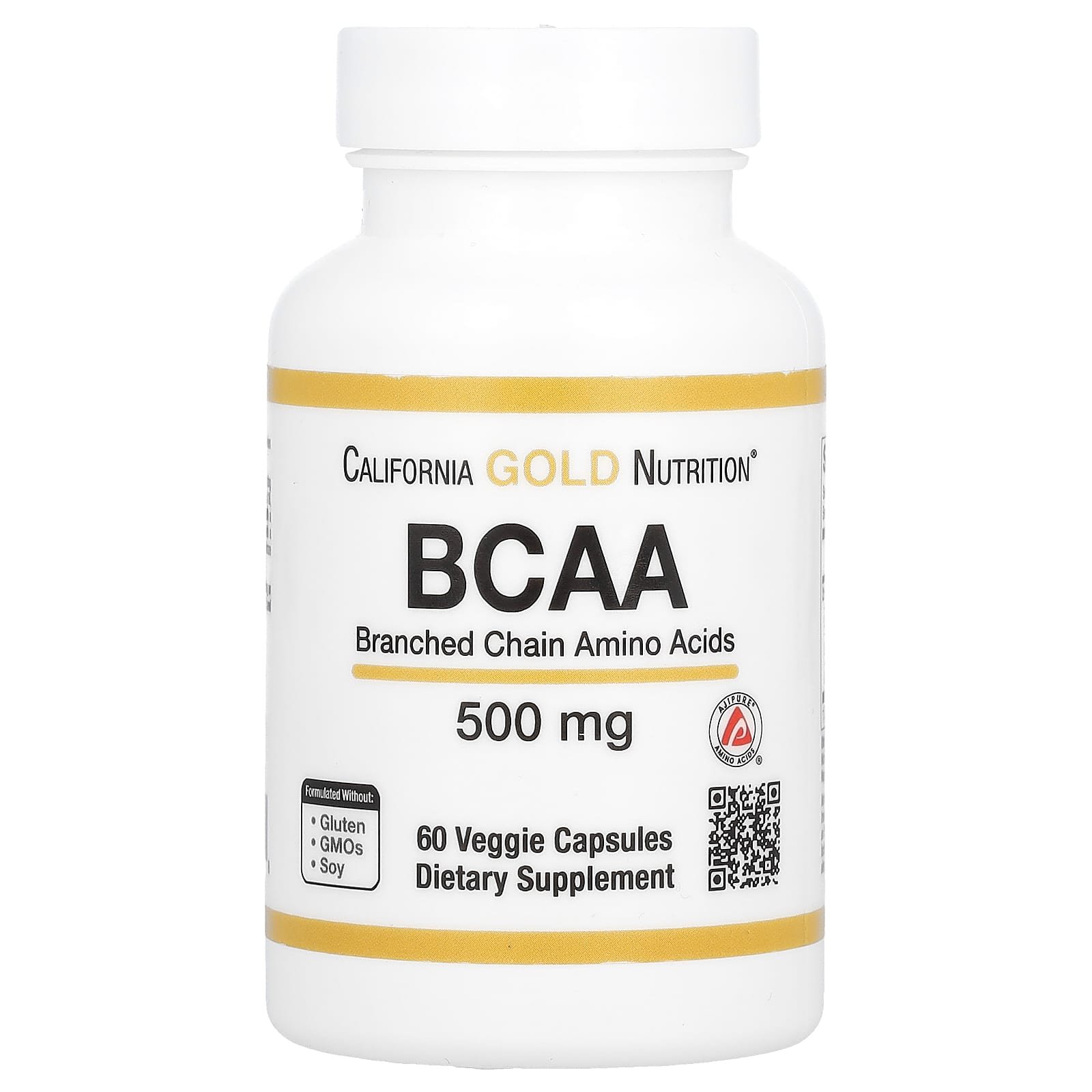 97.jpg California Gold Nutrition, BCAA, AjiPure® Branched Chain Amino Acids, 500 mg, 60 Veggie Caps